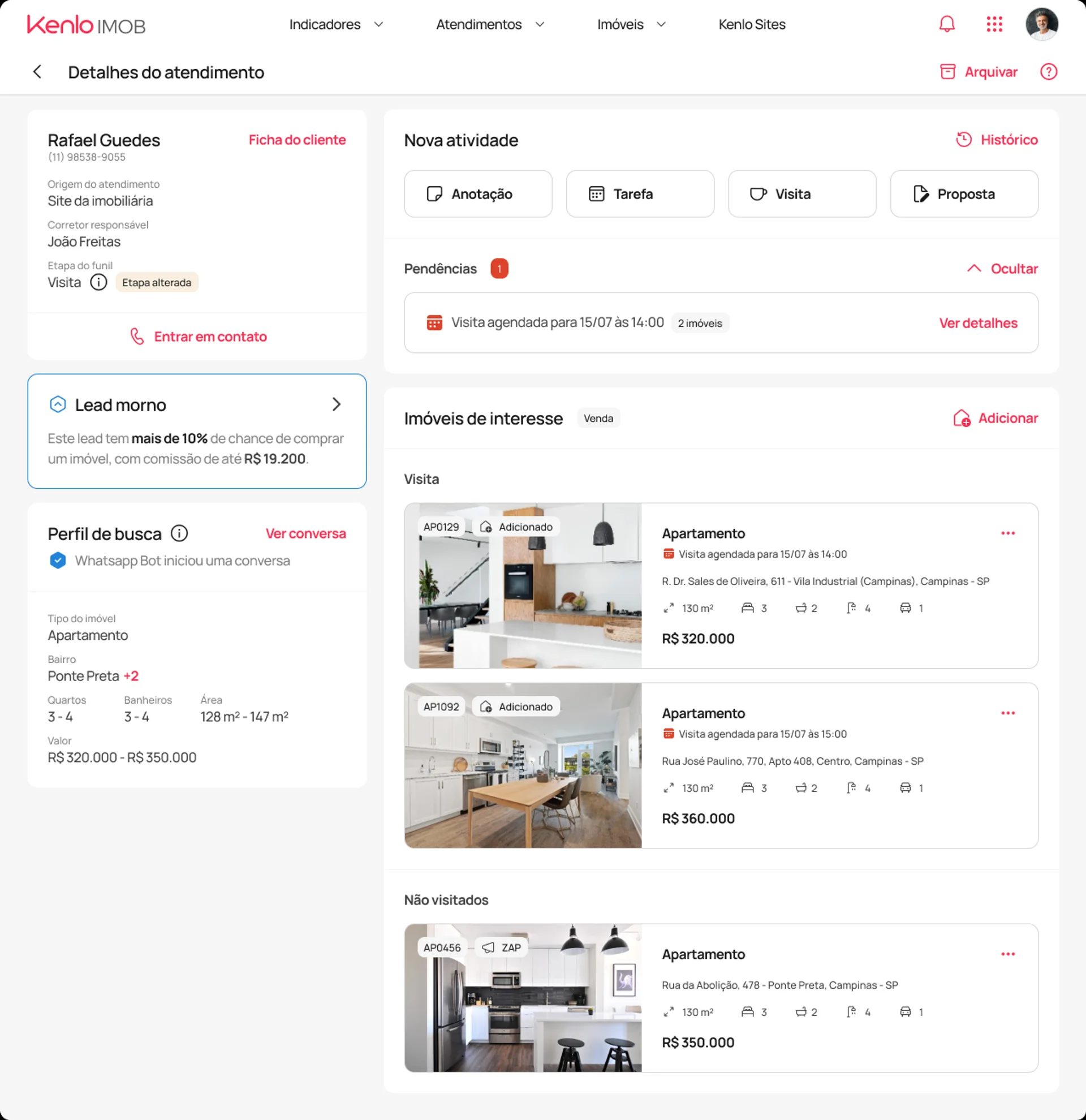 Unified service detail screen