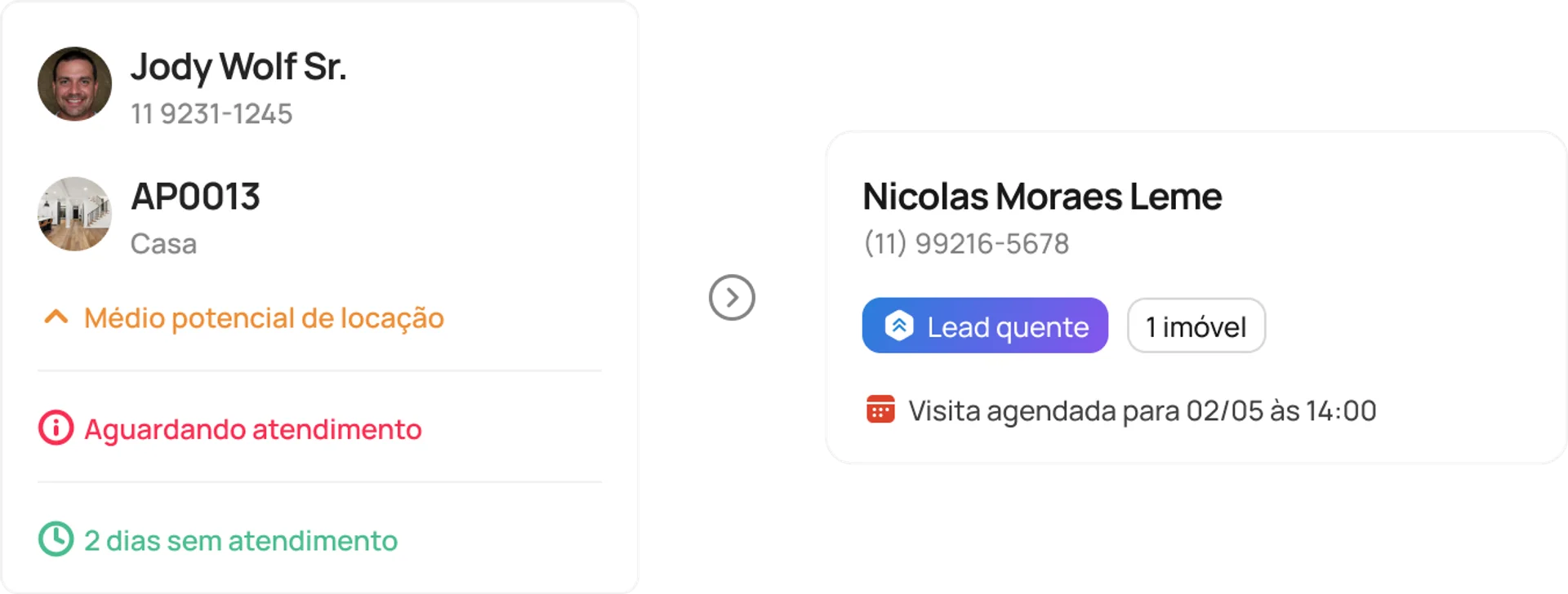 Comparison between old and new version cards