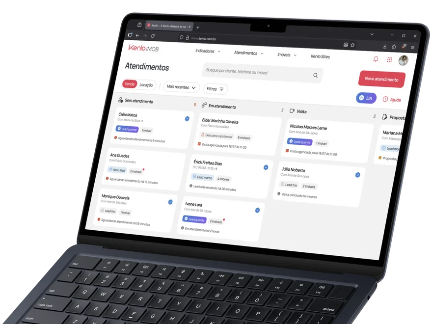 Screen from Kenlo's unified CRM showing the service pipeline dashboard